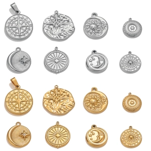 Colgantes celestiales de sol luna estrella en acero inoxidable para joyería DIY