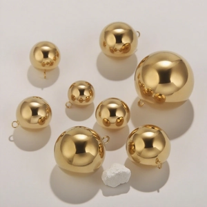 Minimalist Polished Stainless Steel Sphere Ball Pendant Hollow Round Mirror Finish Charms For DIY Jewelry Making Accessories