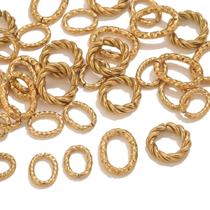 Anneaux de jonction ouverts en acier inoxydable plaqué or 18K torsadés pour bijoux DIY