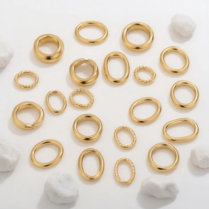 Anneaux de jonction torsadés en acier inoxydable plaqué or 18K pour bijoux DIY