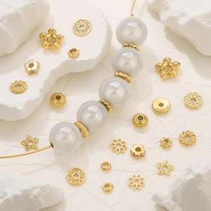 Stainless Steel Spacer Beads 18K Gold Plated Flower Totem Baroque DIY Jewelry Making Findings For Bracelet Necklace Women