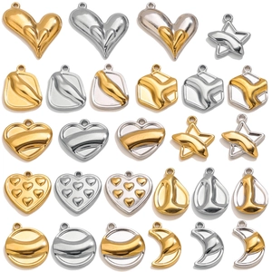 Mixed shapes stainless steel pendants in gold and silver for DIY jewelry making
