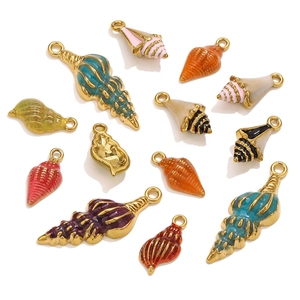 Détails de pendentifs coquillages en émail coloré pour la création de bijoux DIY