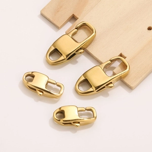 Fermoirs mousquetons en acier inoxydable doré en quatre tailles pour bijoux DIY