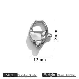 Détail du fermoir mousqueton en acier inoxydable de 18 mm pour la création de bijoux