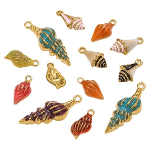 Pendentifs colorés en forme de coquillage et conque pour la création de bijoux DIY