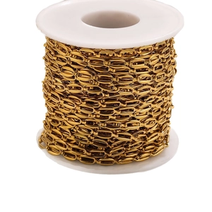 18K gold plated stainless steel O-chain roll for DIY jewelry making accessories