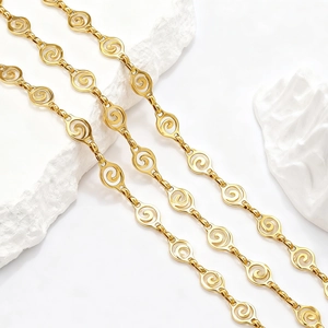 Catene a spirale in acciaio inossidabile placcato oro 18k per creazione gioielli fai-da-te