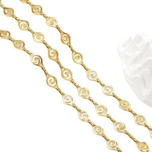 Catene a maglie a spirale in acciaio inossidabile placcato oro 18k per creazione gioielli