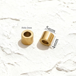 Vintage gold stainless steel cylindrical spacer beads with 2mm hole for DIY jewelry