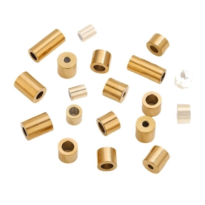 Golden and silver stainless steel cylindrical tube spacer beads for DIY jewelry making