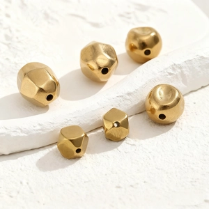 Perles irrégulières en acier inoxydable plaqué or 18 carats pour création bijoux