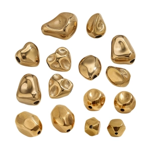 Perles irrégulières en acier inoxydable plaqué or 18 carats pour bijoux DIY
