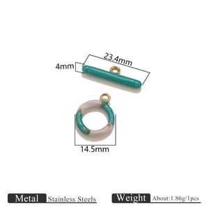 Dimensions du fermoir à bascule OT en acier inoxydable pour création bijoux