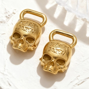 Vintage χρυσά μενταγιόν κρανίο kettlebell από ανοξείδωτο ατσάλι για DIY κοσμήματα