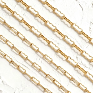 Polished wavy stainless steel chain links for DIY necklaces and bracelet jewelry making