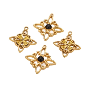 Colgantes de acero inoxidable con nudo celta y flores para creación de joyas DIY set de 4