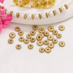 Stainless Steel Gold Plated Twist Rope Round Spacer Beads For DIY Jewelry Making Bracelet Necklace Findings Accessories