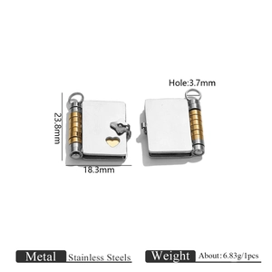 Detailed macro view of locket pendant size and stainless steel material info