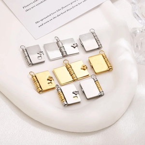 Polished stainless steel love letter book necklaces in gold and silver finishes