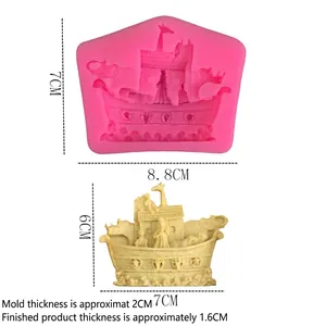 Noah's Ark silicone mold for DIY fondant cake decorating with animal detail shapes