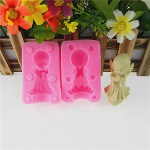 Stampo in silicone angelo ragazza 3D per torte fondente e artigianato in resina fai da te