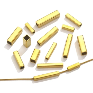 Stainless Steel Rectangular Tube Spacer Beads Gold Silver Tone Polished Minimalist Metal Tube Beads For Jewelry Making DIY Bracelets Necklaces