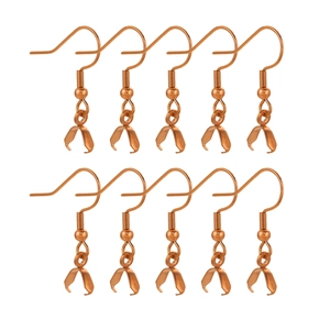 Set mit 10 roségoldenen Edelstahl-Ohrhaken mit Klemmschließe für DIY-Schmuckherstellung