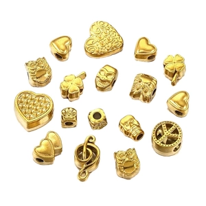 Vintage gouden DIY stalen hart- en schedelkralen voor armband maken accessoires