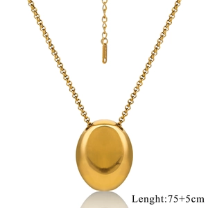 Collana minimalista in acciaio inossidabile dorato con ciondolo a goccia e catena lunga