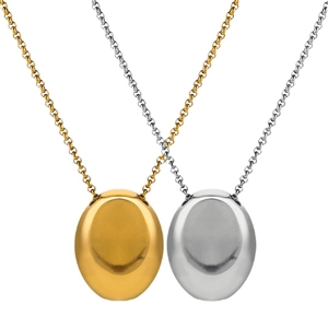 Ciondoli minimalisti a goccia d'acqua geometrici in oro e argento su catene rollo