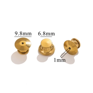 Chiusura per spille in acciaio inossidabile dorato per distintivi con diametro 9,8 mm