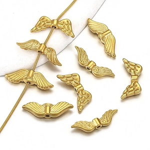 Vintage gold plated stainless steel wing spacer beads for DIY jewelry making