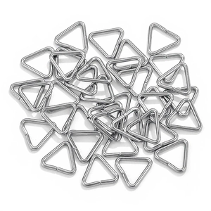 DIY stainless steel silver triangle open rings for bag hardware and jewelry making
