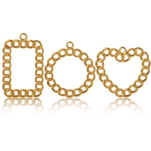 Stainless Steel Chunky Chain Pendant Geometric Heart Round Rectangle Charm For DIY Jewelry Making Hip Hop Craft Accessory