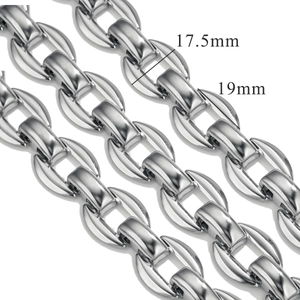 Catene a maglia in acciaio inossidabile da 17,5 mm e 19 mm per creazione gioielli DIY