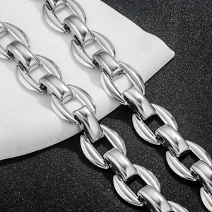 Catena industriale pesante in acciaio inossidabile lucido per creazione gioielli DIY