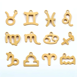 18K Verguld Roestvrij Staal Twaalf Sterrenbeelden Bedeltjes Hangers Voor DIY Sieraden Maken Sterrenbeeld Ketting Accessoires