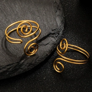 Chic multilayer wire wrap rings in 18k gold plated stainless steel for women