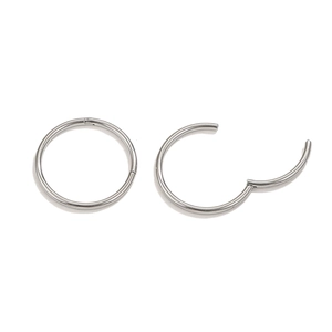 Silberne Segmentringe aus Edelstahl mit Scharnier für Piercingschmuck im Set