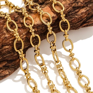Minimalistische Edelstahl Hip Hop Punk Kette Für DIY Schmuckherstellung Halskette Armband Gold Stahlfarbe Geometrische Ovale Kette
