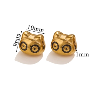 Detailed size view of golden 9mm animal charm bead for DIY jewelry making