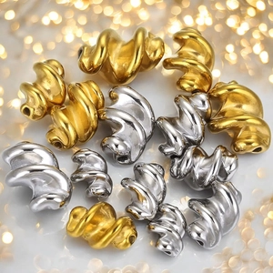 Perline a spirale intrecciate in acciaio inossidabile oro e argento per la creazione di gioielli
