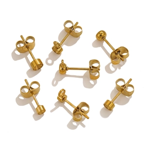 Golden stainless steel earring posts and butterfly backs for DIY jewelry making
