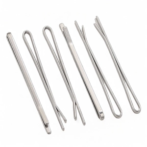 Barrettes à Cheveux Plates en Acier Inoxydable Minimaliste pour Femmes DIY Coiffure Pinces en Métal Argenté Accessoires