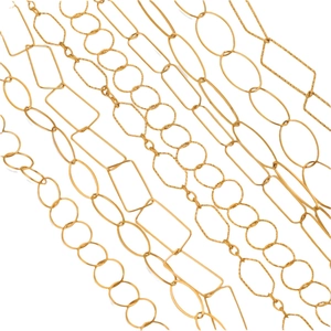 18K gold plated minimalist large link chains for DIY jewelry making and necklace crafts