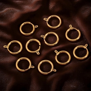Set mit 10 vergoldeten 18K Edelstahl-Federringverschlüssen für DIY-Schmuckherstellung