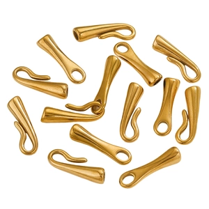 Polished gold stainless steel bamboo fish hooks and spacer beads for DIY jewelry making