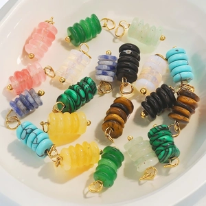 Edelstahl und Tigerauge Naturstein-Anhänger für die Herstellung von DIY-Schmuckstücken
