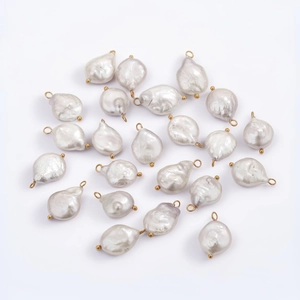 Baroque irregular freshwater pearl pendants with gold hooks for DIY jewelry making